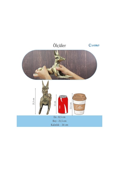 Dekoratif Köpek Biblo Heykel El Yapımı Doberman Hediyelik Süs Eşyası Poly Model Tasarım Ürünü - Altın Eskitme