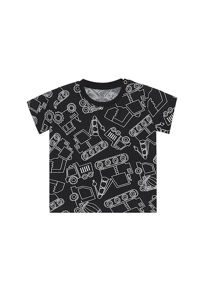 Araba Erkek Bebek Siyah Yazlık T-Shirt Kapri Şort Takım