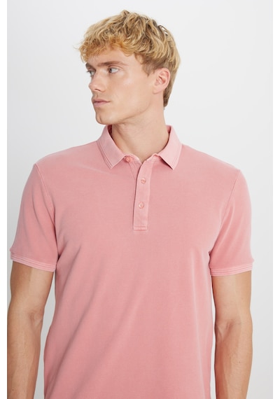 AC&Co / Altınyıldız Classics Erkek Gul Kurusu %100 Pamuk Slim Fit Dar Kesim Polo Yaka Tişört Gul Kurusu