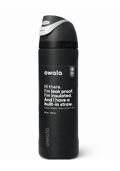 Owala Freesip 24 Oz 710 Ml Kilitli Kapaklı Çift Katmanlı Paslanmaz Çelik Termos Siyah