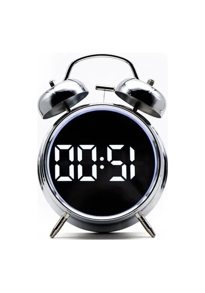 Çift Alarm Fonksiyonlu Led Ekranlı Masa Saati 07 Beyaz