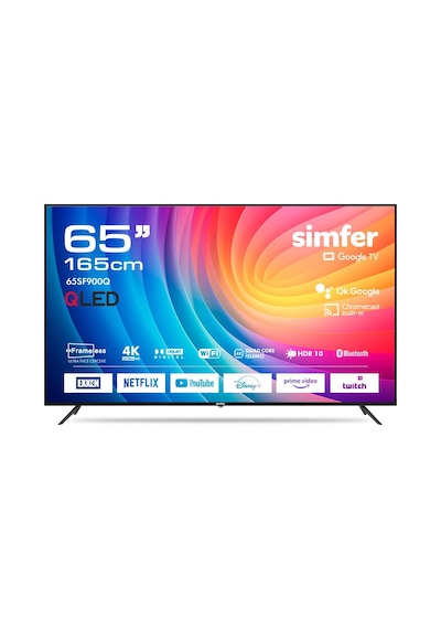Simfer 65SF900Q 165 Ekran 65" Ultra HD Google QLED Tv
