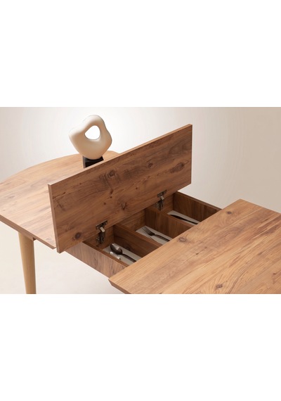 Kelebek Gizli Kaşıklıklı Açılır Mdf Masa Mutfak,salon,yemek Odası Masası 80x140 Cm Ceviz