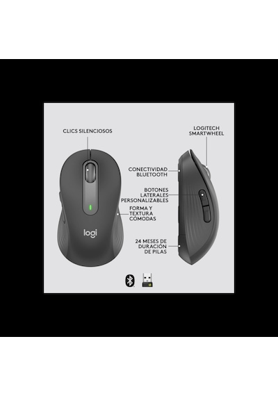 Logıtech 910-006253, M650 Signature, Siyah, Sağ El, Usb Nano 2,4g Kablosuz, 4000dpi, Optik, 5 Tuşlu, Diğer