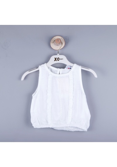 Xo Kids P-003455 Nk 32615 Kız Danteli Bluz 6-36 Ay Ekru