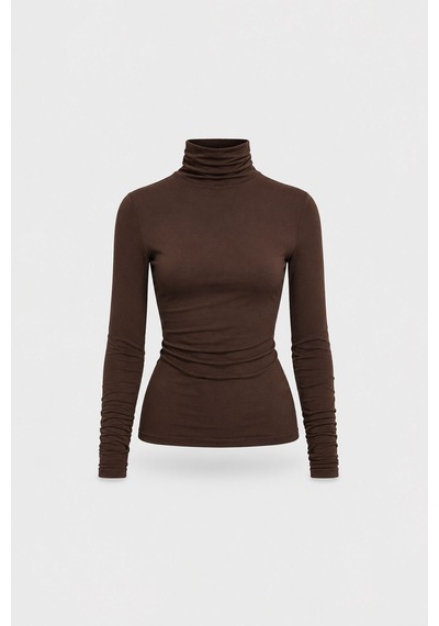 Suud Collection Kahverengi Boğazlı Body