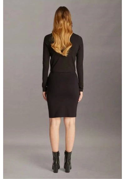 Calvin Klein Mılano Logo Elastıc Skırt Siyah