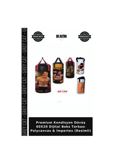 Premium Kondisyon Dövüş 60x20 Dijital Boks Torbası Polycanvas & İmpertex Resimli Çok Renkli