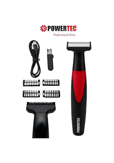 Powertec TR-655 Vücut Tıraş Makinesi (Body Groom) Çift Bıçak - Sıfıra Yakın Kesim