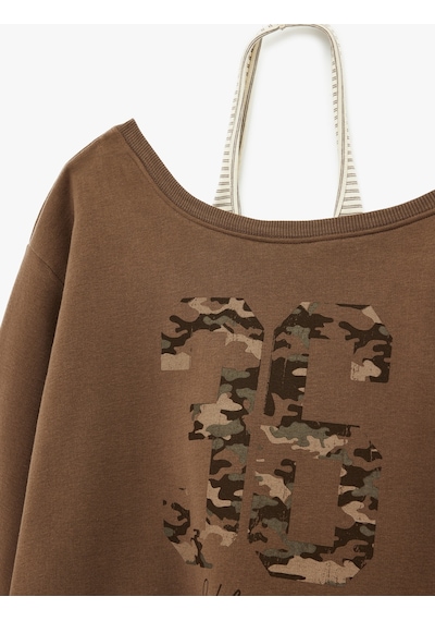 Koton Üç İplik Şardonlu Uzun Kollu Baskılı Halter Yaka Sweatshirt Kahverengi 6sal10380ık Kahve Koton Üç İplik Şardonlu Uzun Kollu Baskılı Halter Yaka Sweatshirt Kahverengi 6sal10380ık Kahve