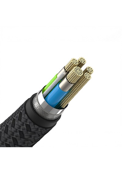Sharge Örgülü USB-C to USB-C 240W Hızlı Şarj Kablosu - Siyah