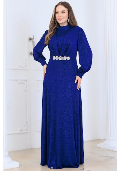 Esilanur Elisa Tesettür Abiye Saks Saks