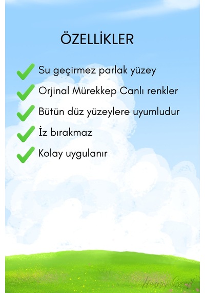 Maşallah Temalı 12'li Dekoratif Su Geçirmez Sticker Seti Standart