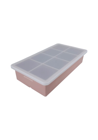 Eysigo Kapaklı Premium Büyük 8 Bölmeli Silikon Buz Kalıbı, Powder Pudra