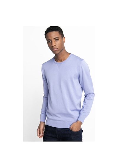 Tudors Slim Fit Dar Kesim Bisiklet Yaka Erkek Kazak-25833-Lila