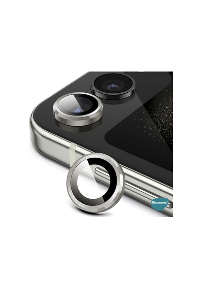 Microsonic Samsung Uyumlu Galaxy Z Flip 7 Fe Tekli Kamera Lens Koruma Camı Gümüş