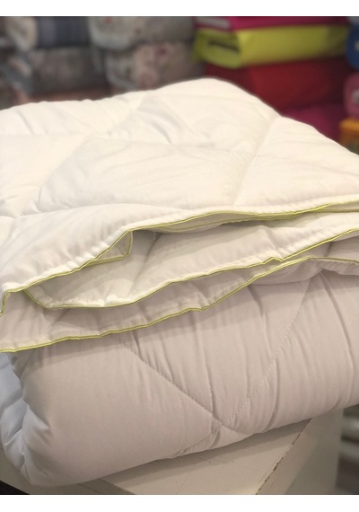 Polo Life Bambu Yorgan Renkli Biyeli Çift Kişilik Beyaz