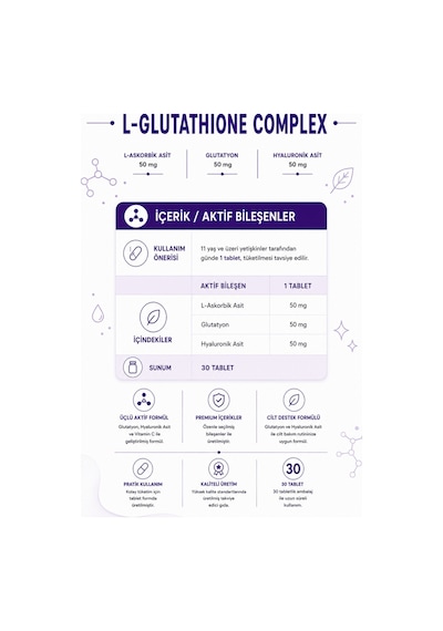Collagen Forte Platinum L-Glutathione With Hya & Vitamin C 30 Tablet