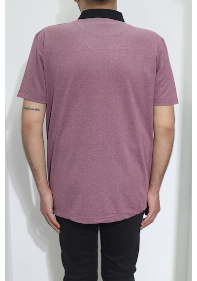 Dmc Tekstil Erkek Düz Spor Kesimli Normal Kalıp Polo Yaka Tek Cepli T-shirt Bordo