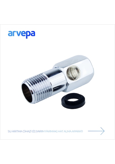 Arvepa Su Arıtma Cihazı 1/2 (Yarım Parmak) Hat Alma Aparatı - Ekstra Dayanıklı (Metal T Parçası)