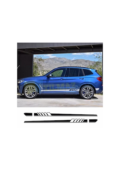 Bmw Yan Etek Şerit Oto Sticker Araba Yapıştırma Çıkartma 1 Çift