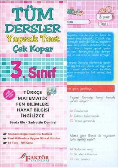 3.Sınıf Tüm Dersler Yaprak Test - Faktör Yayınları