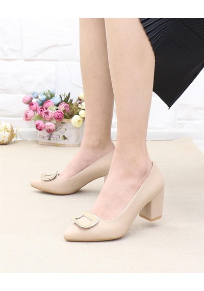 Nesil Shoes Desca 627 Ten Topuklu Kadın Ayakkabı-ten Ten Rengi