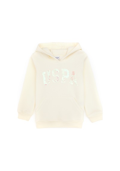 U.S. Polo Assn. Kız Çocuk Krem Payet İşlemeli Şardonlu Kapüşonlu Basic Sweatshirt 50314257-VR256 U.S. Polo Assn. Kız Çocuk Krem Payet İşlemeli Şardonlu Kapüşonlu Basic Sweatshirt 50314257-VR256