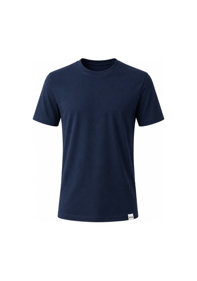 Lacivert Bisiklet Yaka Kısa Kol Slim Fit Pamuklu Tişört 1011265166