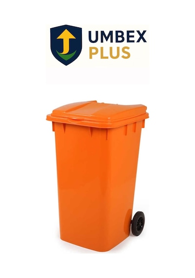 Umbex Plastik Çöp Konteyneri 240 Litre Konteyner - A+ Isıya Dayanıklı Malzeme - Turuncu