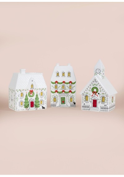 The Mia Dekoratif Led Işıklı Yılbaşı Evi 12x7x19 Cm 1 Adet