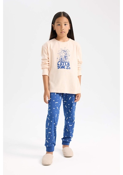 DeFacto Kız Çocuk Pijama Takımı Baskılı Uzun Kollu Üst Beli Lastikli Uzun Alt D7743A824WNPN434 Pembe DeFacto Kız Çocuk Pijama Takımı Baskılı Uzun Kollu Üst Beli Lastikli Uzun Alt D7743A824WNPN434 Pembe