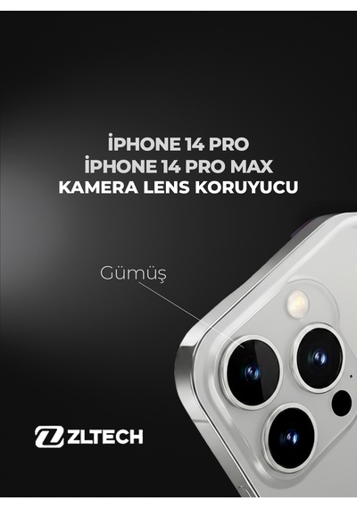 İphone 14pro/14promax Uyumlu Kamera Lens Koruyucu Gümüş