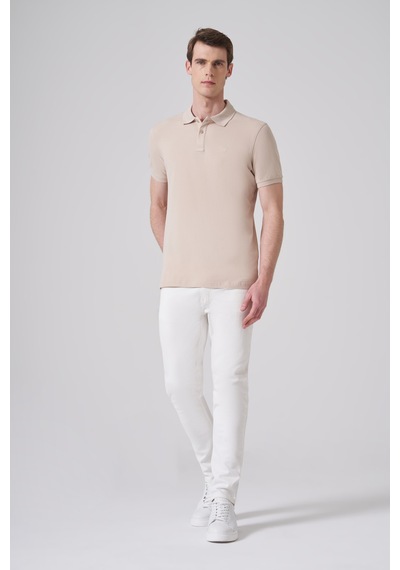 Morven Erkek Bej Basic Polo Yaka Dynamic Fit T-shirt 26yc018007653 Bej