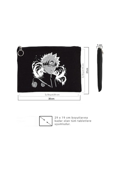 Tattoo Tablet/portföy Çanta - Astarlı 30x21 Cm Siyah - No.06 Siyah
