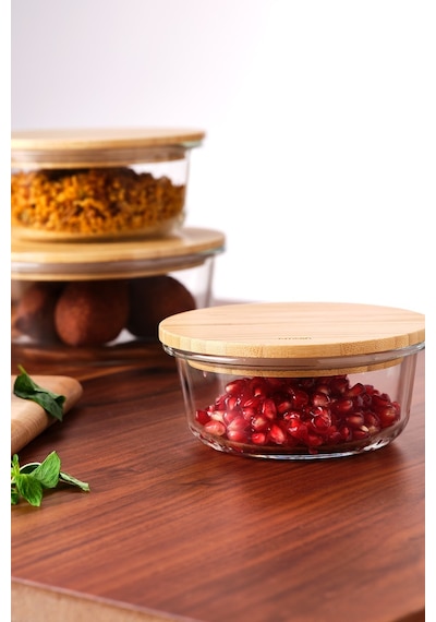 Emsan Naturel 400 Ml Dikdörtgen Borosilikat Saklama Kabı Çok Renkli