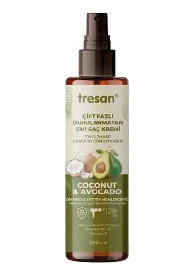 Hindistan Cevizi &amp Avokado Onarıcı Çift Fazlı Durulanmayan Sıvı Saç Kremi Isı Korumalı 250 Ml