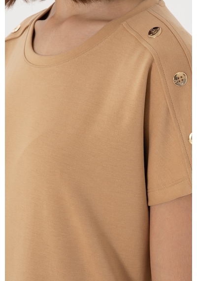 U.S. Polo Assn. Kadın Camel Bisiklet Yaka Tişört 50300737-VR015
