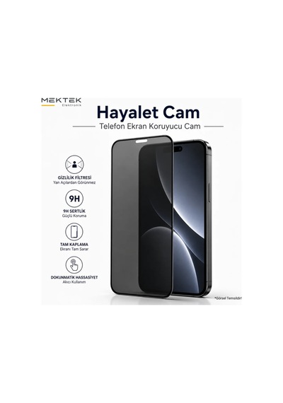 Apple iPhone Uyumlu  16 Promax Hayalet Cam İç Kulaklık Filtreli Antistatik Ekran Koruyucu Cam Premium Kalite