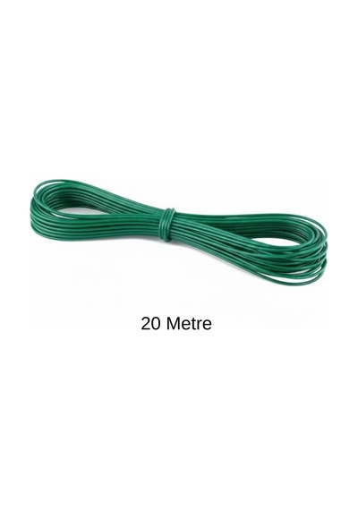 20 Metre Pvc Kaplı Çelik Çamaşır İpi Dayanıklı, Paslanmaz, Kopmaya Karşı Güçlü Balkon, Bahç Yeşil