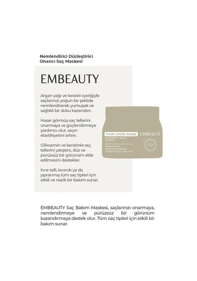 Tr Besleyici Onarıcı Keratin Etkili Yoğun Saç Bakım Maskesi 500 Ml