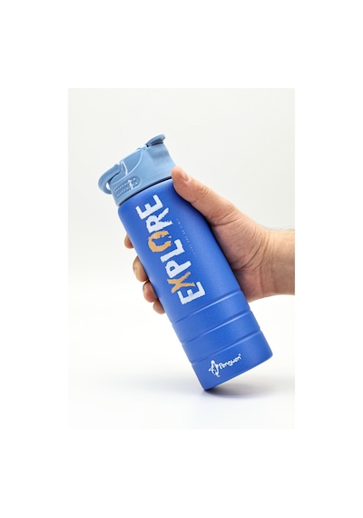 Paslanmaz 304 Çelik Matara Pipetli Motivasyon Matarası Suluğu 304 Çelik Suluk Mavi 750 Ml 1156 Mavi