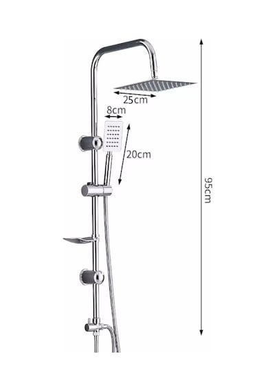 Fawer Faucet Shower Yağmurlama Robot Duş Seti Krom