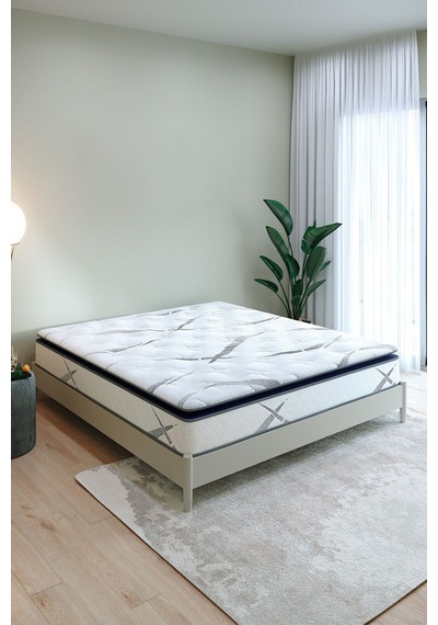 Aksviva Aqualis Çift Kişilik Pedli Paket Yaylı Yatak 30 Cm BEYAZ