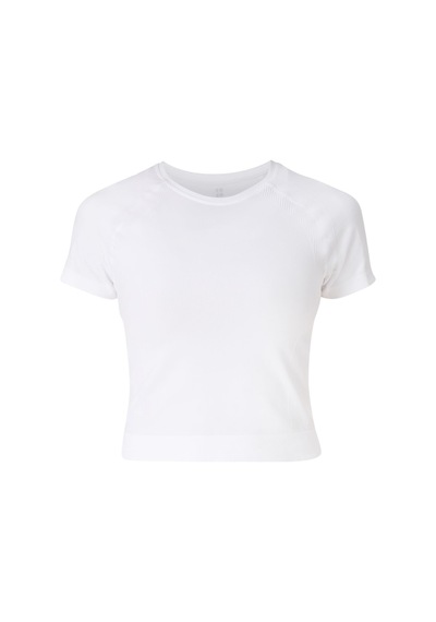 Sweaty Betty Sweaty Betty Athlete Crop Seamless Workout Kadın Beyaz Tişört 100 Beyaz
