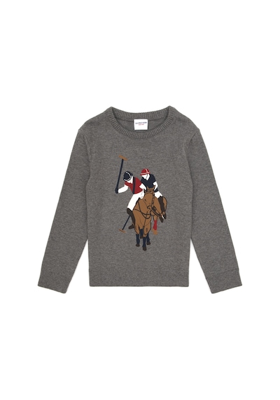 U.S. Polo Assn. Erkek Çocuk Gri Melanj Kazak /triko 50317149-vr086