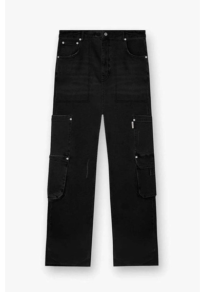 Represent R3 Workshop Denim: Black Baggy Fit Jeans İle Şıklığı Keşfedin - 100% Pamuk Siyah