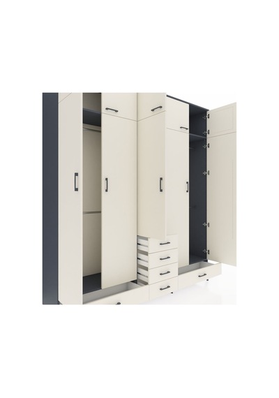 Hyperion Dolap 6 Raflı 6 Çekmeceli 4 Askılı 220x44x243 Antrasit-aytaşı/aytaşı Aytası/aytası Hyperion Dolap 6 Raflı 6 Çekmeceli 4 Askılı 220x44x243 Antrasit-aytaşı/aytaşı Aytası/aytası