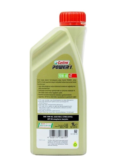 Castrol Power1 10w/40 4t 1 Lt 4 Zamanlı Motosiklet Yağı