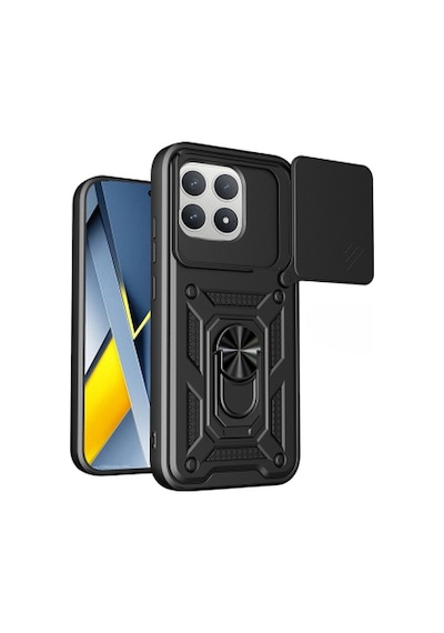 Xiaomi Poco F8 Pro Kılıf Magnetik Standlı Kamera Korumalı Zore Sürgülü Vega Kapak Xiaomi Poco F8 Pro Zore - Siyah